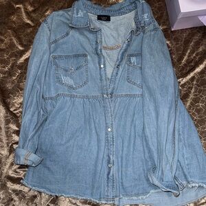 Vici Soft Blue Denim Blouse